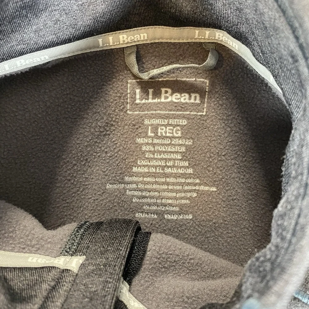 LL Bean Knit Full Zip Jacket Mens L Gray Hiking Outdoor